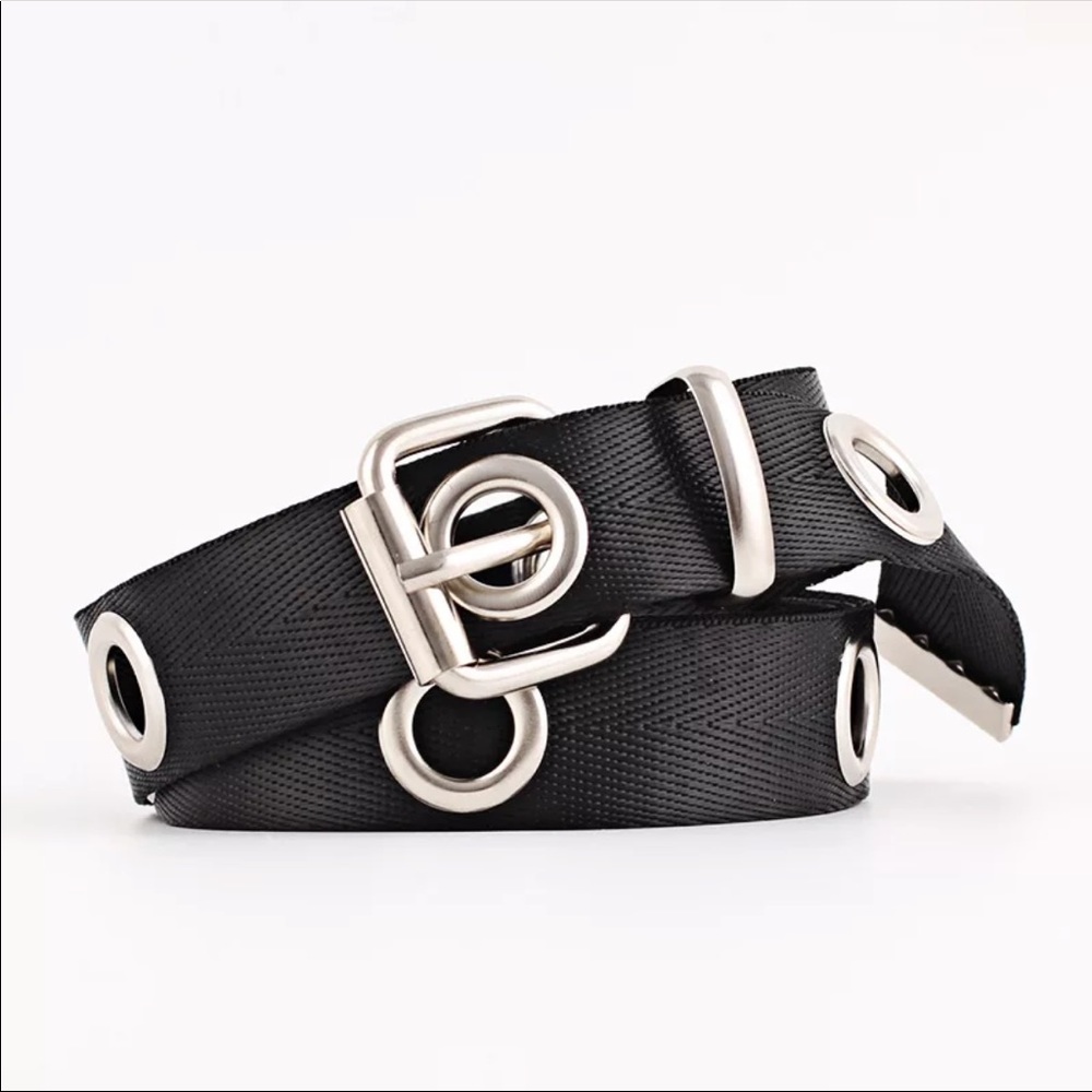 NEW! Long black belt with eyelets
